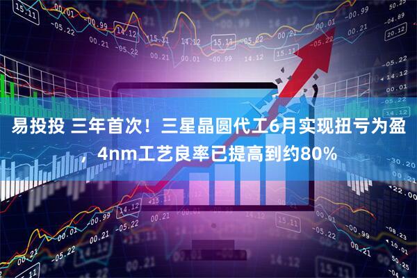 易投投 三年首次！三星晶圆代工6月实现扭亏为盈，4nm工艺良率已提高到约80%